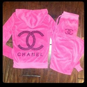 pink chanel tracksuit|chanel clothing.